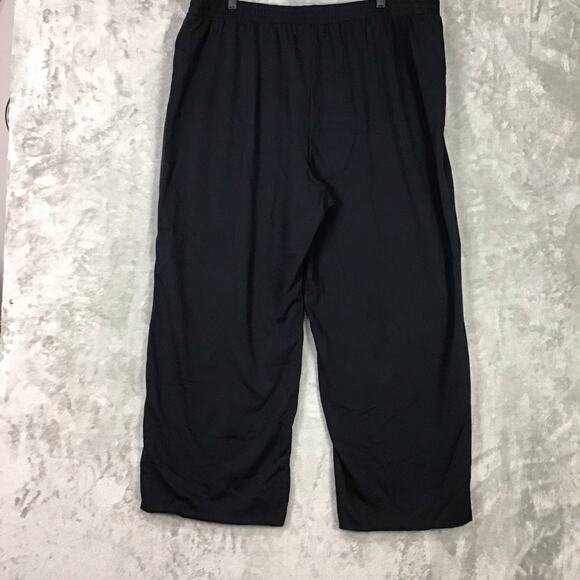 Treasure & Bond Womens 2X Pants Black Wide Leg Pull On Stretch Knit Raw Hem NWOT - Picture 4 of 6